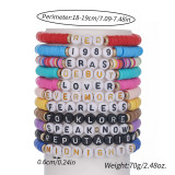 Taylor Swift Fan Colorful Soft Clay Bracelet English Name Bracelet Set