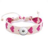 Valentine's Day Double-sided embroidery love  Bracelet fit  20MM Snaps button  wholesale