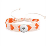 Valentine's Day Double-sided embroidery love  Bracelet fit  20MM Snaps button  wholesale