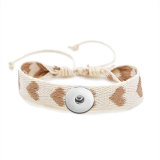 Valentine's Day Double-sided embroidery love  Bracelet fit  20MM Snaps button  wholesale