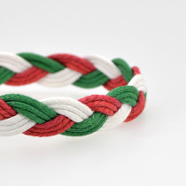 Cotton and linen Christmas woven bracelet fit  20MM Snaps button  wholesale