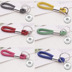 PU leather multi-color keychain fit  20MM Snaps button jewelry wholesale