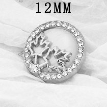 12MM Thanksgiving Maple Leaf Rhinestone Metal snap button charms