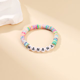 Taylor Fan Colorful Soft Pottery Letter Bracelet