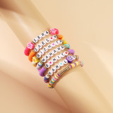 Taylor Fan Colorful Soft Pottery Letter Bracelet
