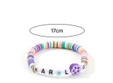 Taylor Fan Colorful Soft Pottery Letter Bracelet