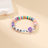 Taylor Fan Colorful Soft Pottery Letter Bracelet