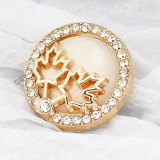 22MM Thanksgiving Maple Leaf Rhinestone Metal snap button charms