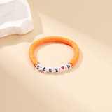 Taylor Fan Colorful Soft Pottery Letter Bracelet
