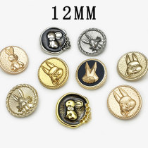 12MM Stereoscopic Rabbit  Easter Metal snap button charms
