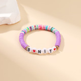 Taylor Fan Colorful Soft Pottery Letter Bracelet