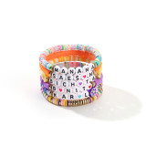 Taylor Fan Colorful Soft Pottery Letter Bracelet