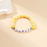 Taylor Fan Colorful Soft Pottery Letter Bracelet