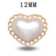 12MM love  alloy rhinestone pearl snap button charms