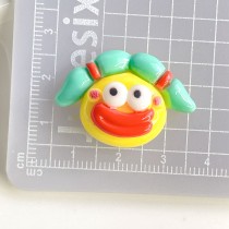 20MM Cartoon Cute Fried Hair Big Mouth Resin snap button charms