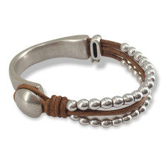 Bohemian style double layered patchwork bracelet