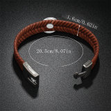 Vintage woven leather bracelet fit 20MM Snaps button jewelry wholesale
