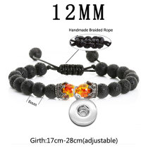 Double Crown Molten Rock Matte Frosted Beaded Woven Bracelet fit 12MM Snaps button  wholesale