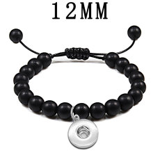 Woven Bracelet 8mm Volcano Stone Tiger Stone Natural Stone Bracelet fit  12MM Snaps button  wholesale