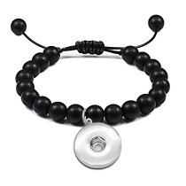 Woven Bracelet 8mm Volcano Stone Tiger Stone Natural Stone Bracelet fit  20MM Snaps button  wholesale