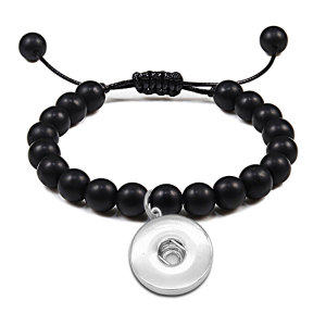 Woven Bracelet 8mm Volcano Stone Tiger Stone Natural Stone Bracelet fit  20MM Snaps button  wholesale