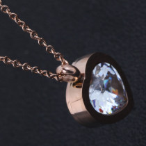 Stainless Steel Valentine's Day Zircon Love Pendant Necklace