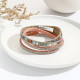 Woven leather Bohemian alloy magnetic buckle bracelet