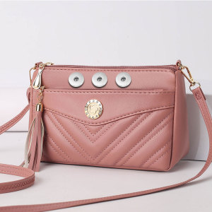Cross body bag with large capacity leather bag fit 20MM Snaps button jewelry wholesale