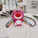 Silicone Strawberry Bear Cartoon Bag Shoulder Bag Children's Cute Crossbody Bag