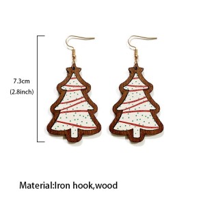 Christmas Classic Plaid Wood Earrings