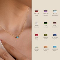 Stainless Steel Colorful Twelve Birthday Stone Zircon Necklace