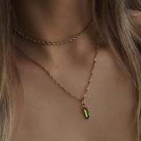 Stainless Steel Colorful Twelve Birthday Stone Zircon Necklace