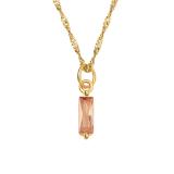 Stainless Steel Colorful Twelve Birthday Stone Zircon Necklace