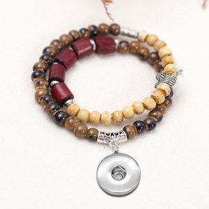 Ceramics bead alloy elasticity Bracelet fit  20MM Snaps button  wholesale