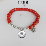 Ceramics bead alloy elasticity Bracelet fit  12MM Snaps button  wholesale