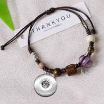 Ceramics bead alloy adjustable Bracelet fit  20MM Snaps button  wholesale