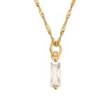 Stainless Steel Colorful Twelve Birthday Stone Zircon Necklace