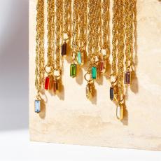 Stainless Steel Colorful Twelve Birthday Stone Zircon Necklace