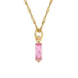 Stainless Steel Colorful Twelve Birthday Stone Zircon Necklace