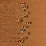 Stainless Steel Colorful Twelve Birthday Stone Zircon Necklace