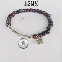 Ceramics bead alloy elasticity Bracelet fit  12MM Snaps button  wholesale