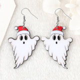 Double faced acrylic Christmas Ghost earrings