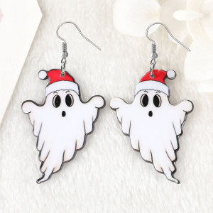 Double faced acrylic Christmas Ghost earrings