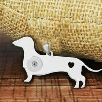 （Delivery time of 7 days） 14 styles Stainless steel love Cat Daschund Dog Pendant fit 20MM Snaps button jewelry wholesale
