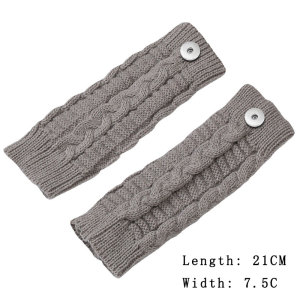 Short Fried Dough Twists gloves Autumn and winter men's and women's knitting wool warm finger gloves for 20MM Snaps button jewelry wholesale