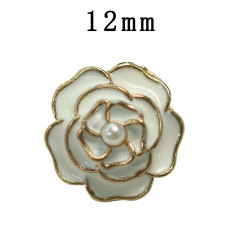 12MM Metal Pearl Mountain Camellia snap button charms
