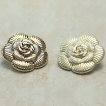 23MM Metal camellia snap button charms