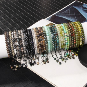 Woven Bracelet 6mm Volcano Stone Tiger Stone Natural Stone Bracelet