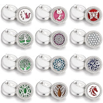 Diamond inlaid hollow aromatherapy essential oil brooch