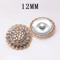12MM Metal Design Sensory Water Diamond snap button charms
